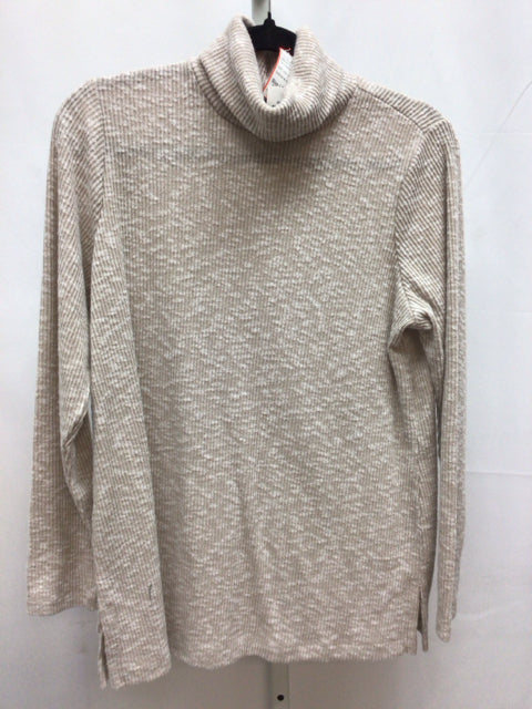 Style & Co. Size LP Tan Heather Long Sleeve Top