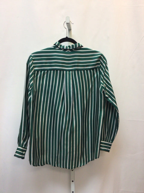 Faconnable Size 6 Green/White Blouse