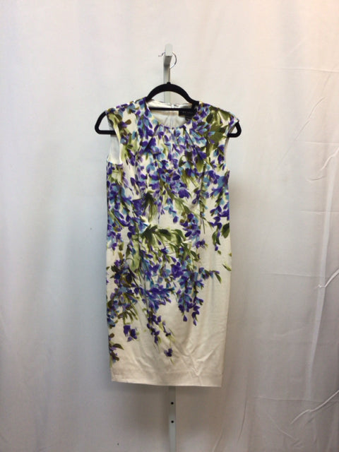 Size 4 St. John Ivory Print Designer Dress