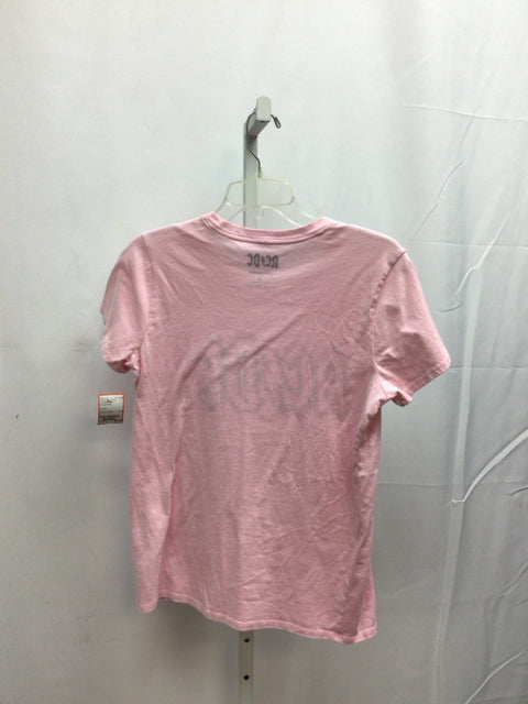 Lucky Brand Size Medium Pink/White Short Sleeve Top
