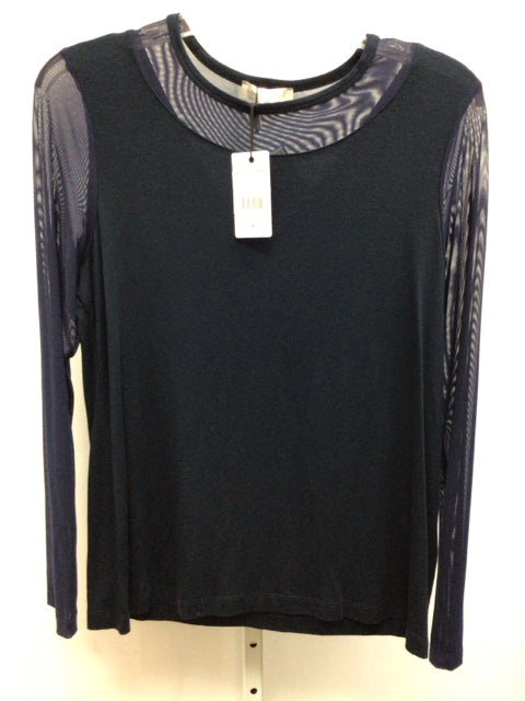 ANATOMIE Size Large Navy Long Sleeve Top