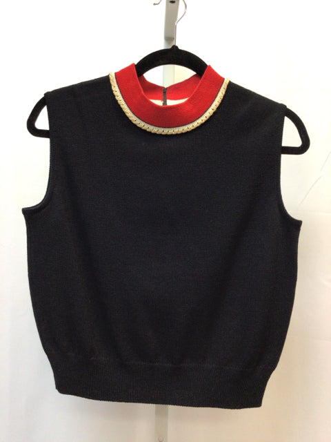 St. John Size Small Black/Red Designer Top
