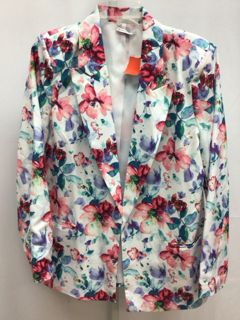 Staccato Size Large White Floral Blazer