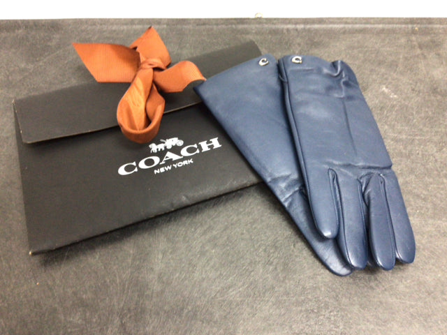Coach Navy Designer Gloves