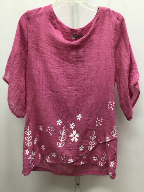 Misslook Size Large Pink 3/4 Sleeve Tunic
