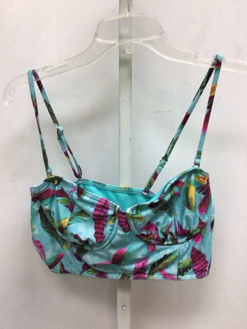 Size XL Arizona Teal Print Swimsuit Top Only