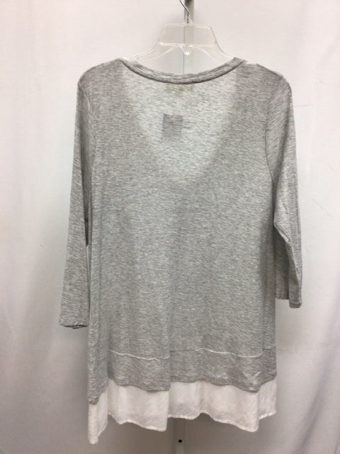 Vince Camuto Size Large Gray Heather 3/4 Sleeve Top