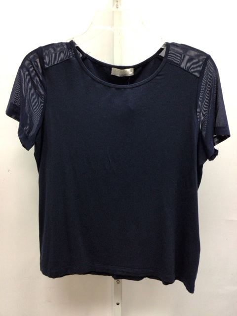 ANATOMIE Size Large Navy Short Sleeve Top
