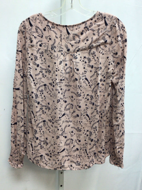 Boden Size 4 Pink Print Long Sleeve Top