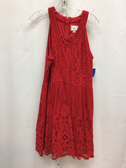 Size 14 eci Red Lace Sleeveless Dress