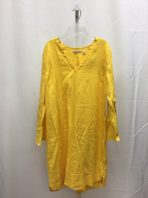Size XL Soft Surroundings Yellow Long Sleeve Dress