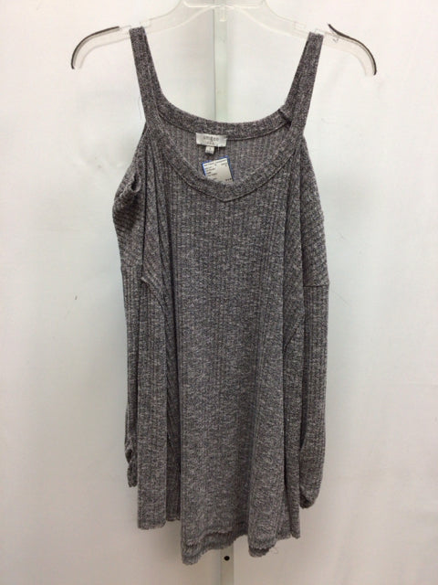 umgee Size Small Gray Heather Cold Shoulder