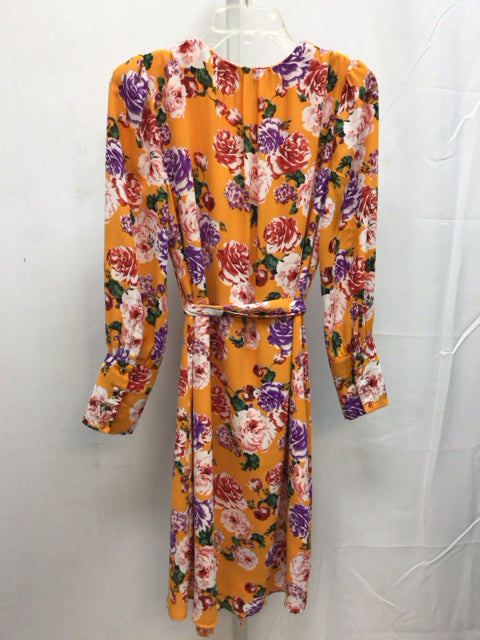 Size XS WhoWhatWear Yellow Floral Long Sleeve Dress
