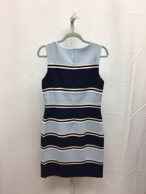 Size 8 WHBM Blue Stripe Sleeveless Dress