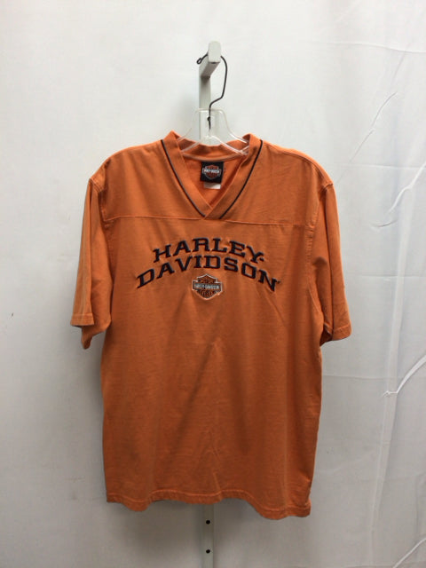 Harley Davidson Size Medium Orange Short Sleeve Top