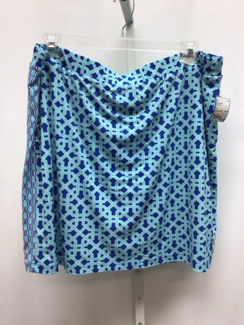 Susan Graver Size XL Blue/Teal Skort