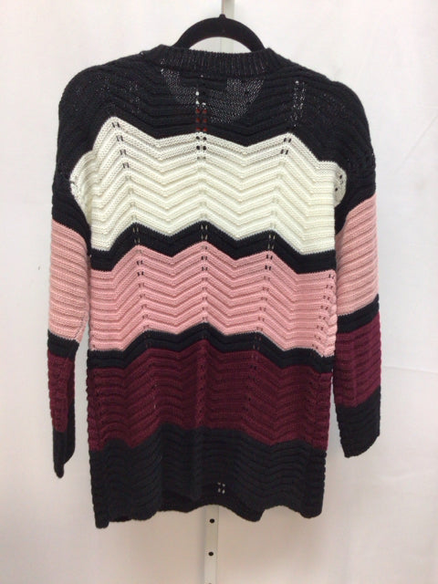 Size Medium Black Multi Long Sleeve Sweater