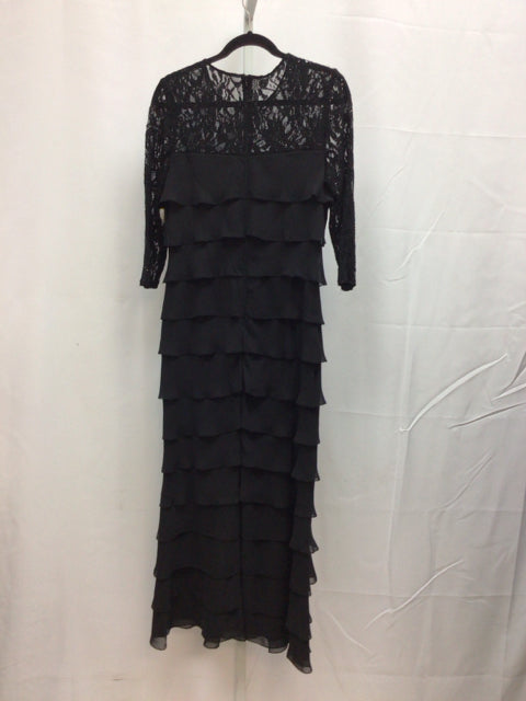 Size 10 Alex Evenings Black Lace 3/4 Sleeve Dress