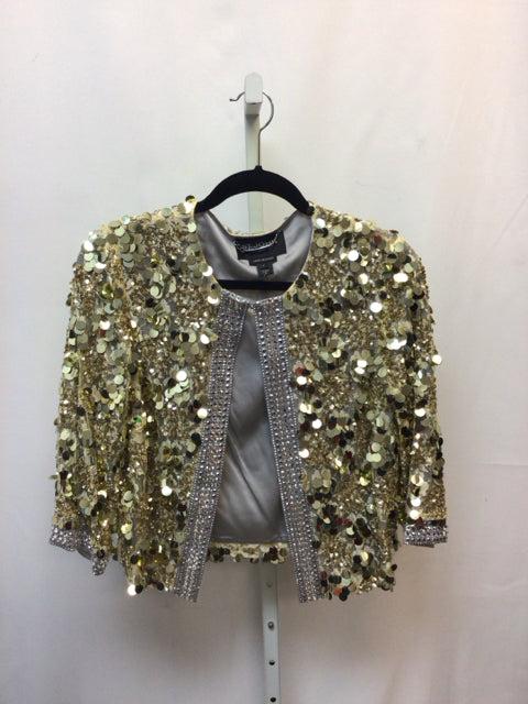 St. John Couture Size 6 Gold/Silver Designer Jacket
