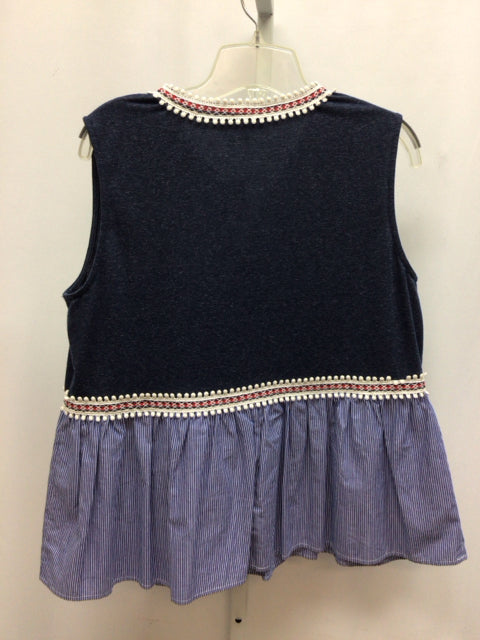THML Size Large Blue Sleeveless Top