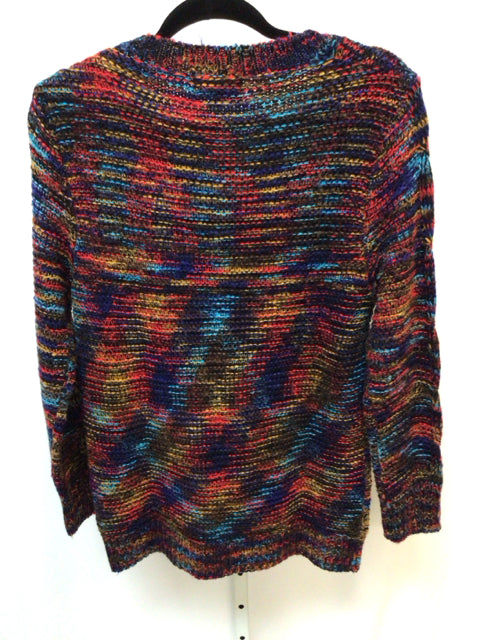 Papillon Size Small Red/blue Long Sleeve Sweater