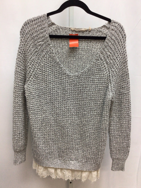 Soft Surroundings Size Medium Gray Long Sleeve Sweater